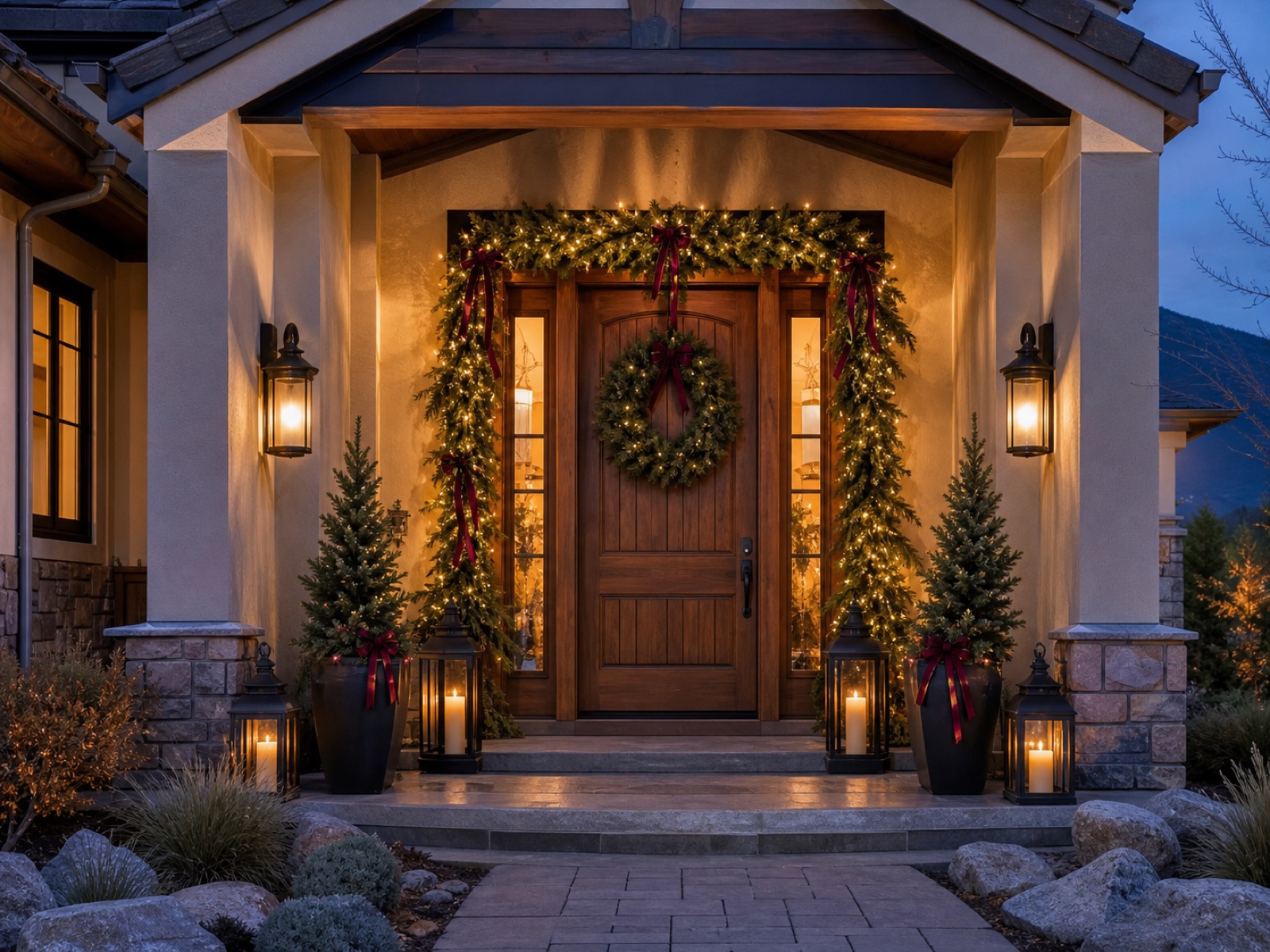 AI-generated Christmas porch decorating concept by Porch & Parlor of Reno